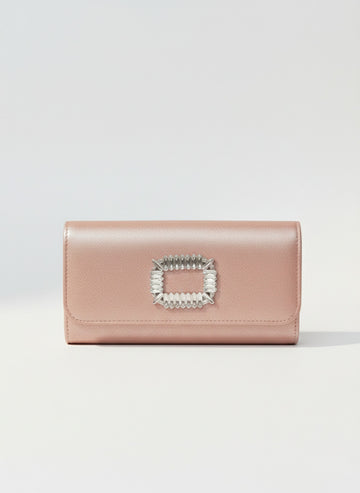 Bolso de Mano AMY Clutch de Noche con Hebilla de Cristal Icónica