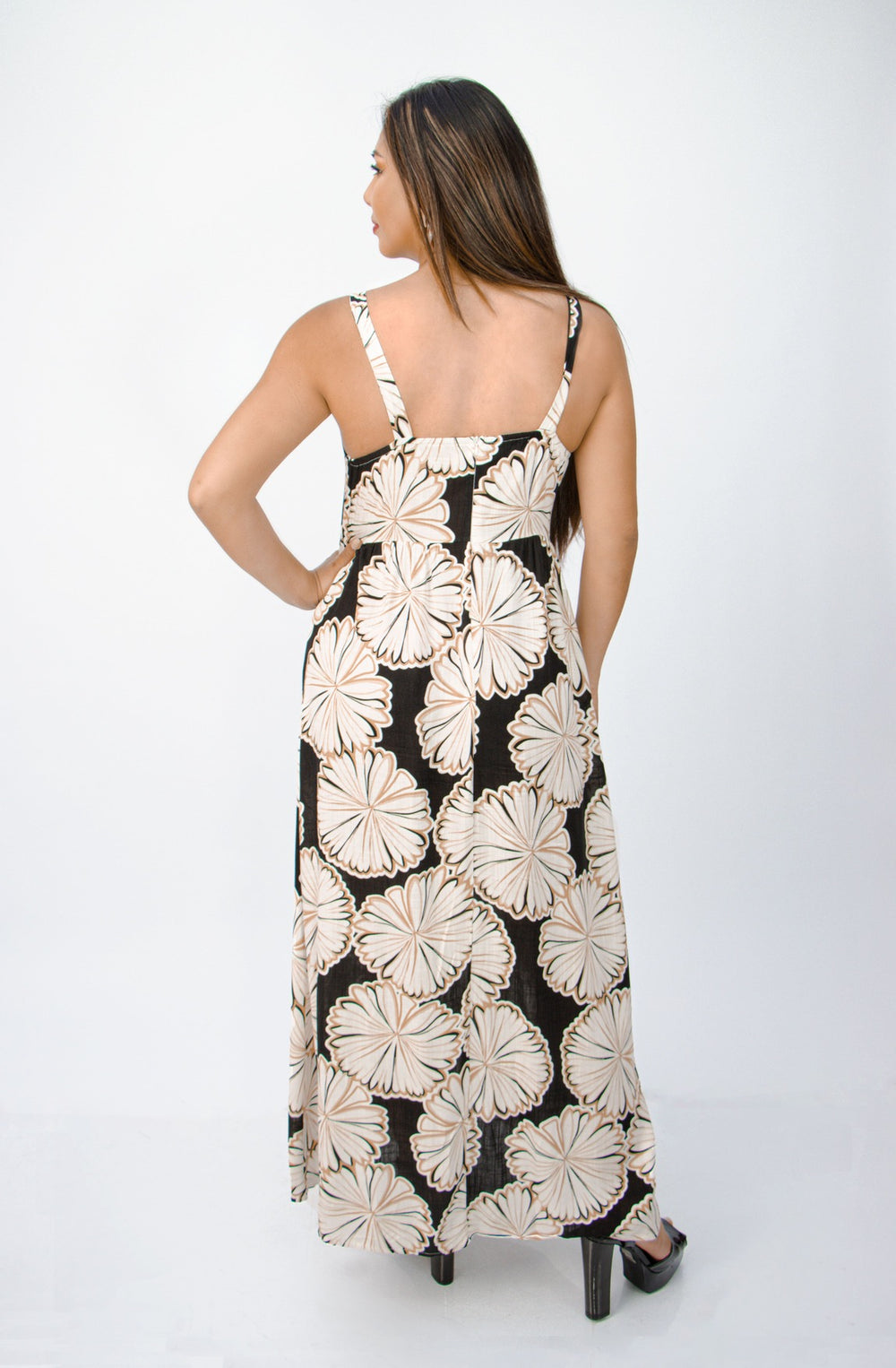 Vestido Largo Diana Lino Escote Corazón