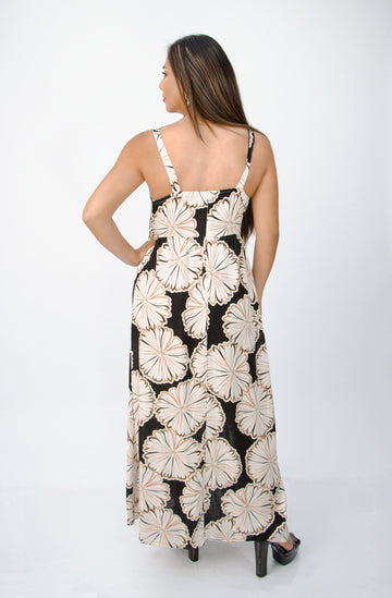 Vestido Largo Diana Lino Escote Corazón