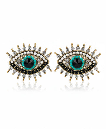 Aretes Ojo Turco Iris Estilo Amuleto