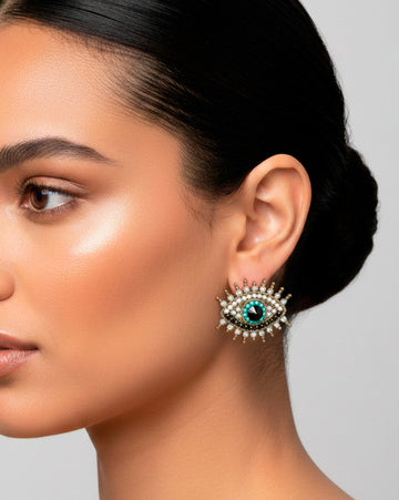 Aretes Ojo Turco Iris Estilo Amuleto