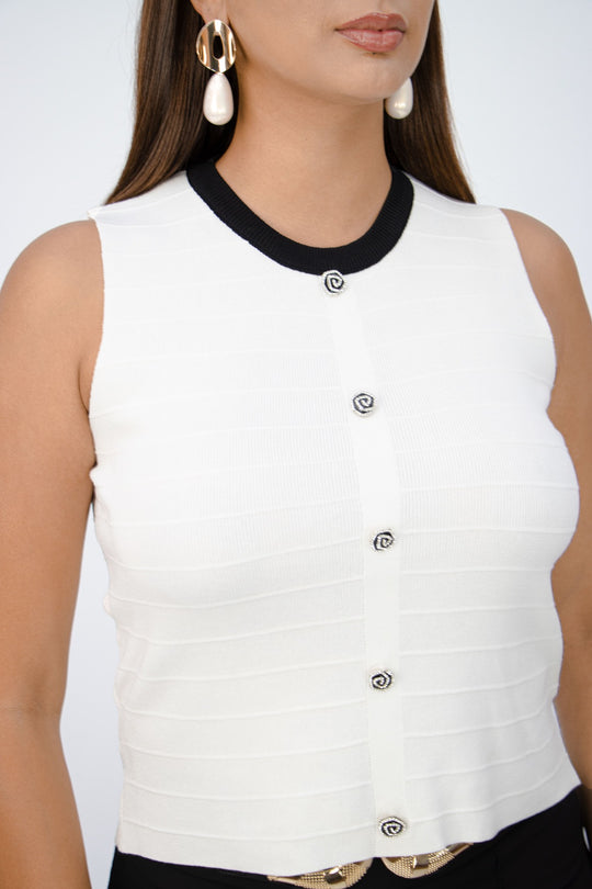 Bividi de Hilo Luna con Botones