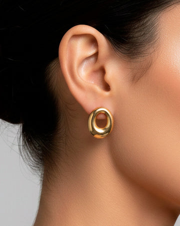 Aretes Sofia Ovalados Chunky Dorados