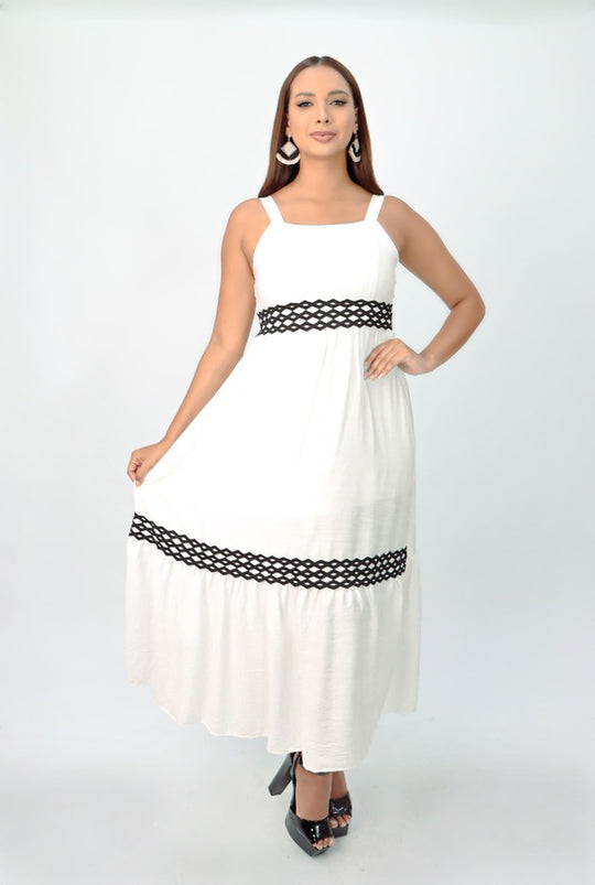 Vestido Largo Xiomara Detalle con Rombos