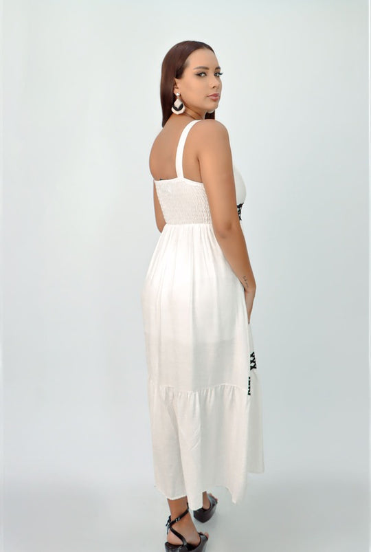 Vestido Largo Xiomara Detalle con Rombos